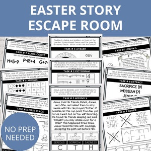 Ostern entkommen Zimmer für Kinder, Bibel Escape Room, Ostergeschichte für Kind, Aktivitäten in der Karwoche, Familienspiele Nacht, Sonntagsschulaktivitäten