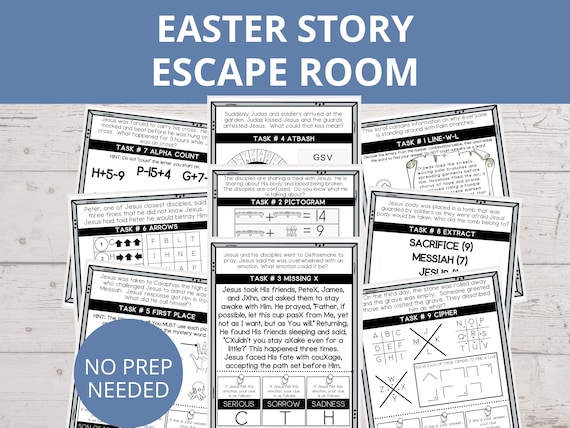 Easter Escape Room for Kids, Bible Escape Room,  Easter Story for Kid, Holy Week Activities, Family Game Night, Sunday School Activities
