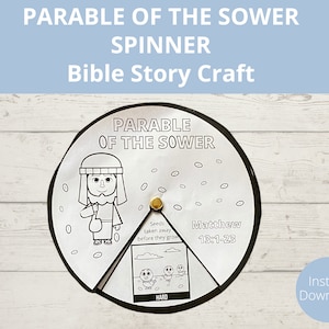 Parable of the Sower, Jesus Teaching, Bible Story activity, Sunday School craft, Parables of Jesus, Homeschool Bible Activity