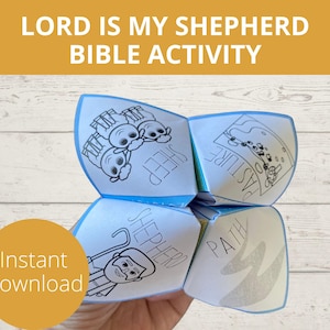 Psalm 23, The Lord is my Shepherd, Sunday School Crafts, Bible crafts for kids, Fortune Teller, Cootie Catcher, Sunday School Activity, VBS