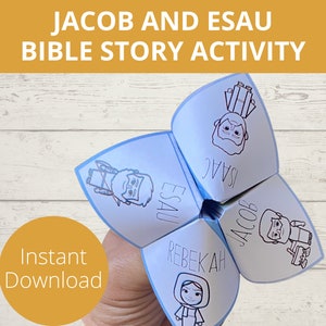 Jacob und Esau Craft, Wahrsagerin, Cootie Catcher, Sonntagsschulhandwerk, Bibelgeschichte zum Ausdrucken, Isaak und Rebekah, Urlaubsbibelschule