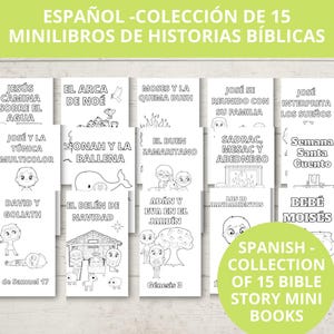 Spanish Bible Story Crafts, biblia en espanol, Bible story activities, Sunday school craft, Printable Mini Book, Spanish Sunday School