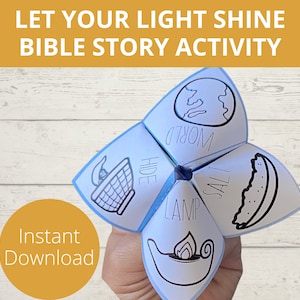 Let your Light Shine, This little Light of Mine, Cootie Catcher, Bible Story Printable, Fortune Teller, Salt of the Earth, Matthew 5, VBS