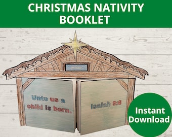 Christmas Nativity Scene, Manger Nativity, Birth of Jesus, Christmas coloring, Sunday school craft, Unto Us a Child is Born, Christmas Craft