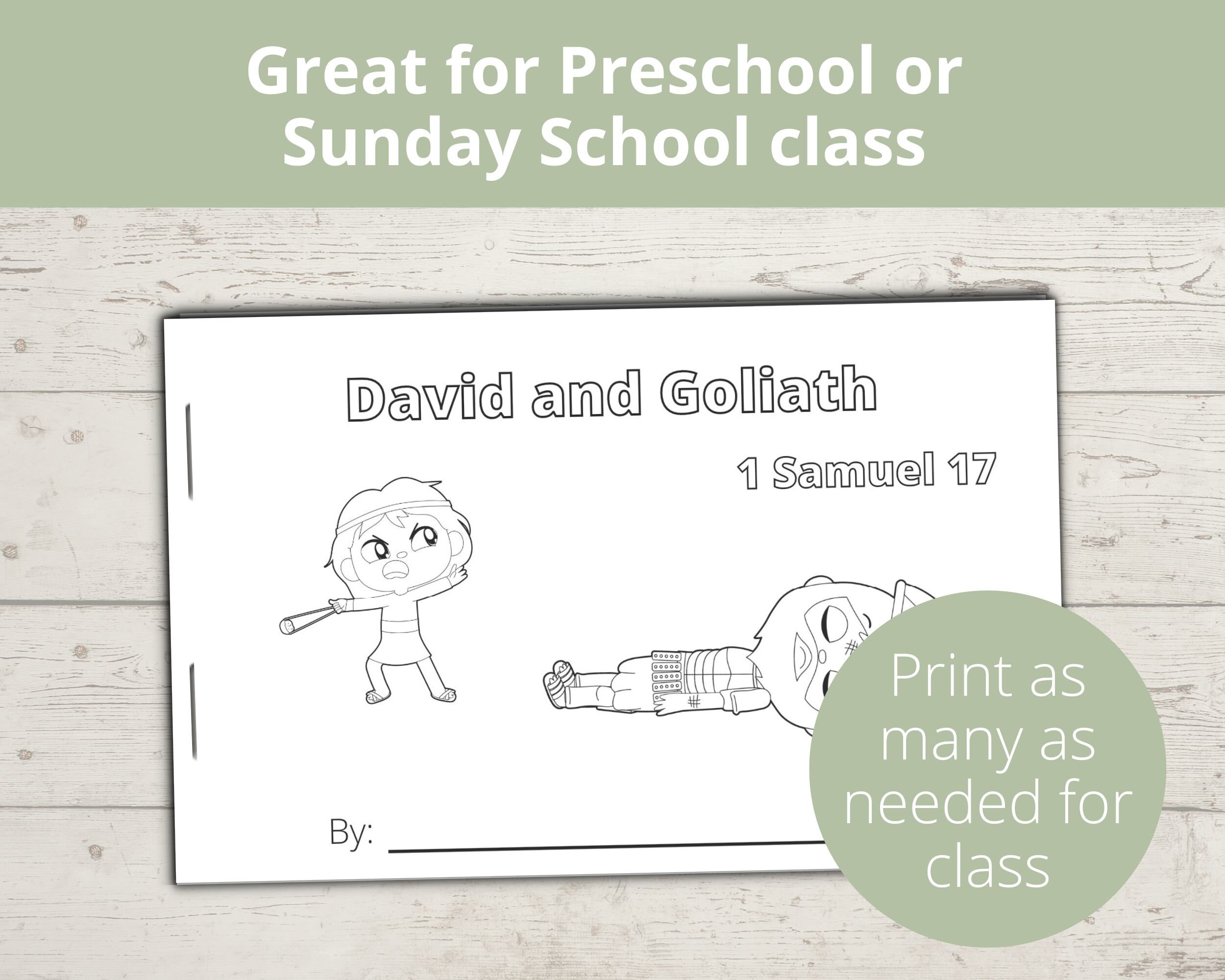 David and Goliath Book, David and Goliath Craft, Bible Story Coloring ...