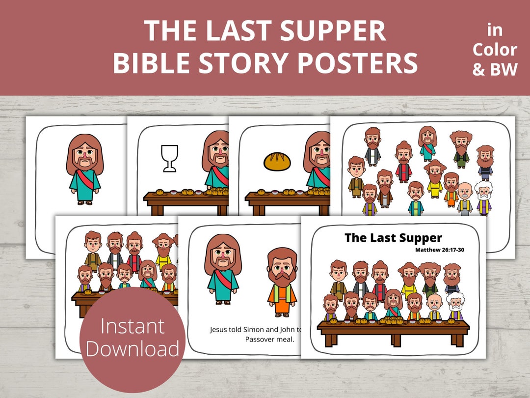 The Last Supper, Holy Week Activities, Bible Story Poster, Bible