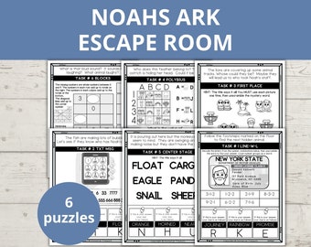 Noahs Ark Activity, Bible Escape Room for Kids, Noahs Ark Escape Room, Sunday School Activity, Vacation Bible School, Family Game Night