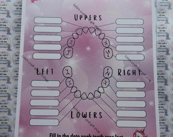 Tooth loss tracker chart | tooth keepsake | Toothfairy gifts