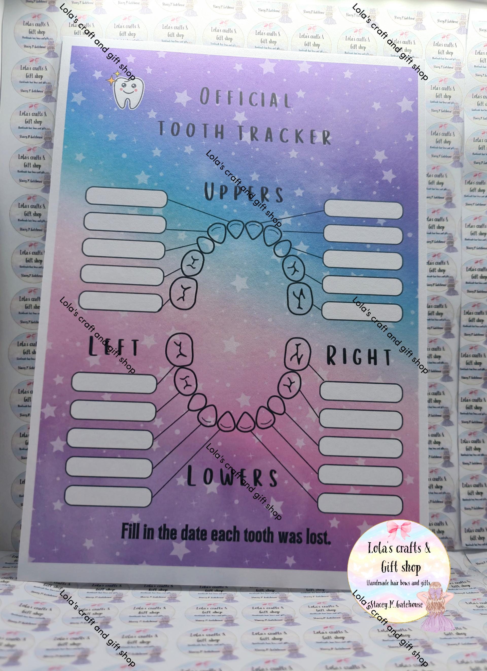 Tooth Tracker Chart Tooth Loss Tracker Chart | Tooth Keepsake | Toothfairy Gifts - Etsy UK