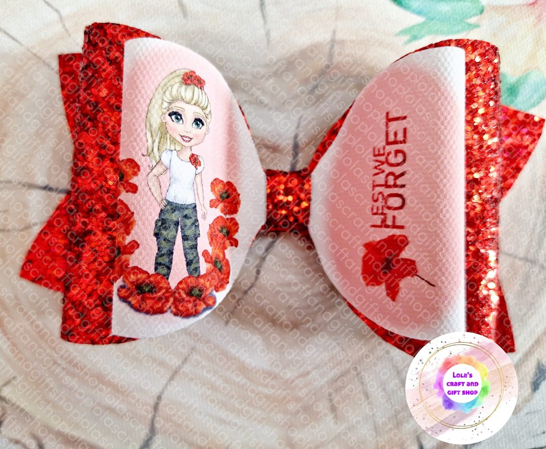 Remembrance Day Dolly Hair Bows Girls Bows Customised Bows Etsy