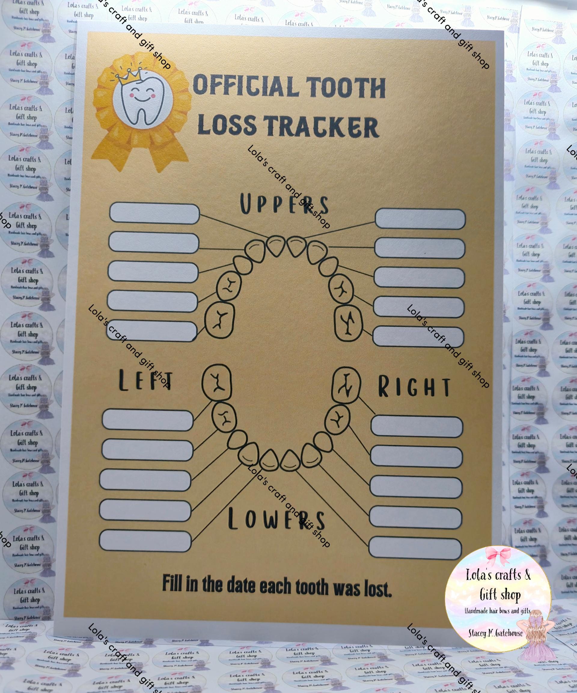 Tooth Tracker Chart Tooth Loss Tracker Chart | Tooth Keepsake | Toothfairy Gifts - Etsy UK