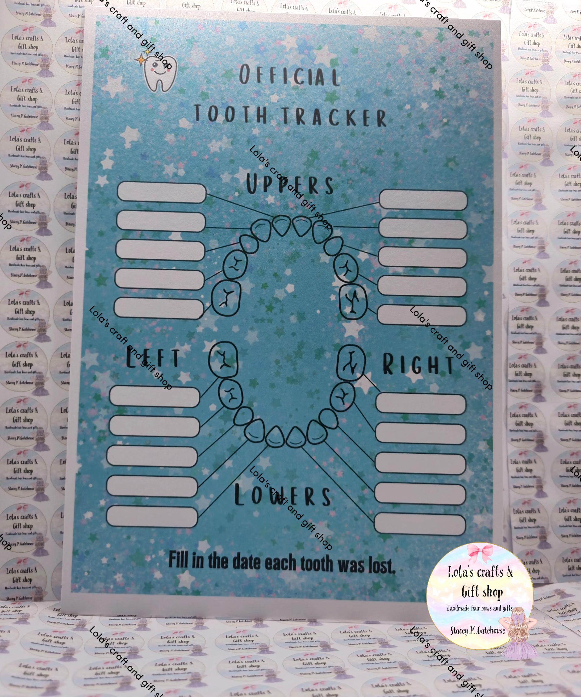 Tooth Tracker Chart Tooth Loss Tracker Chart | Tooth Keepsake | Toothfairy Gifts - Etsy UK
