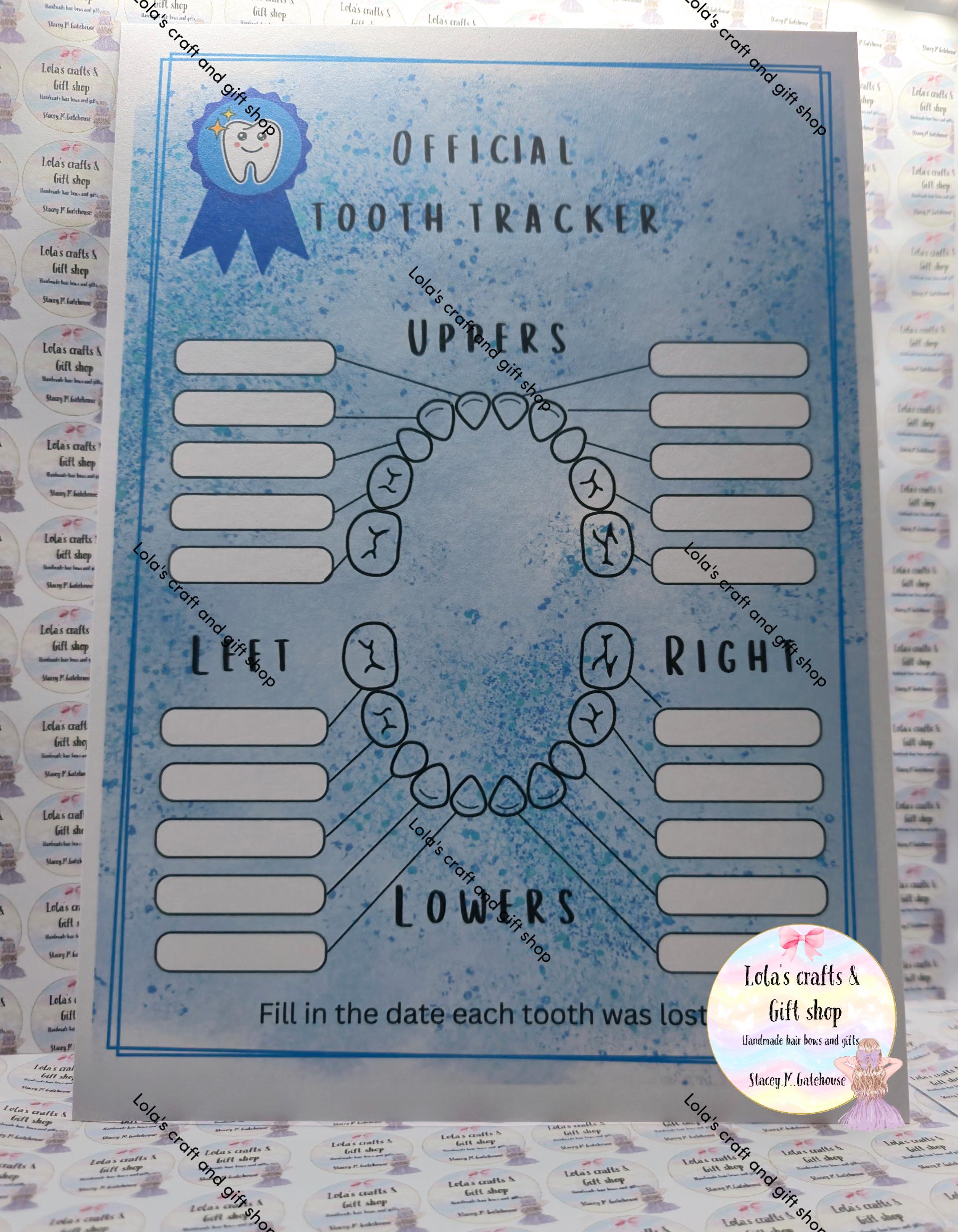 Tooth Loss Tracker Chart | Tooth Keepsake | Toothfairy Gifts - Etsy UK