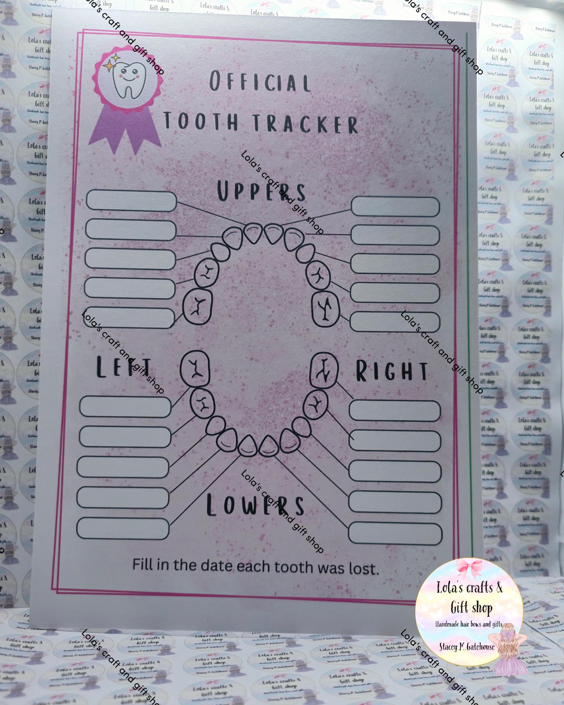 Tooth Tracker Chart Tooth Loss Tracker Chart | Tooth Keepsake | Toothfairy Gifts - Etsy UK