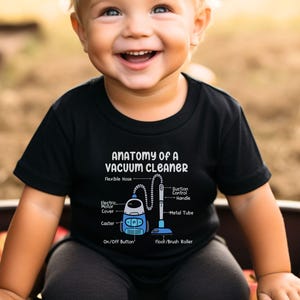 Toddler TShirt for Curious Kids Funny Vacuum Shirts Gift for Birthday or Everyday Educational Learning Toy Vacuum Shirt Vacuum Obsession Tee