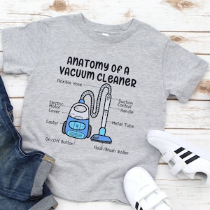 Toddler TShirt for Curious Kids Funny Vacuum Shirts Gift for Birthday or Everyday Educational Learning Toy Vacuum Shirt Vacuum Obsession Tee