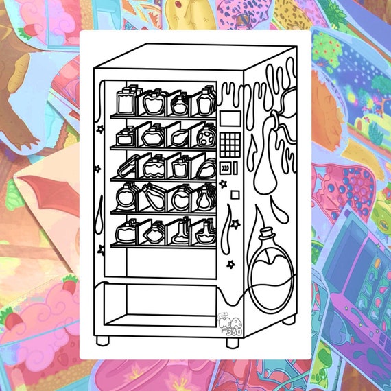 Vending Machine Colouring Page - Etsy