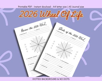 roue de la vie | Page d'autoréflexion | Coloriage l Croissance personnelle, journalisation en pleine conscience | Agenda imprimable |  Formats A4 et A5