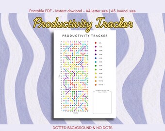 Unique Productivity Tracker | Printable PDF | Yearly Coloring Journal | Instant Download | A4 & A5 Size | Self Care Journal Page