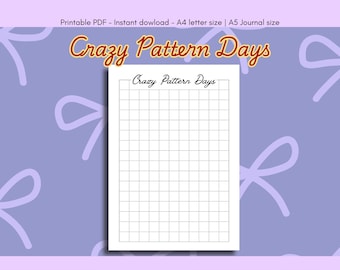 Crazy Pattern Day | Stress Relief | Coloring Page for Mindfulness, Anxiety Relief | Printable Coloring Journal | A4 & A5 Size