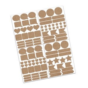 Mais de 100 adesivos para planejadores - Adesivos decorativos - Etiquetas em branco - Etiquetas Kraft - Acessórios para planejadores - Adesivos em branco - Adesivos para diário