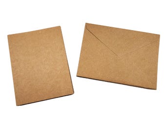20 tarjetas Kraft - Tarjetas en blanco de 12,7 x 16,5 cm - Tarjetas de felicitación en blanco - Set para hacer tarjetas - Set de tarjetas Kraft - Tarjetas en blanco con sobres - Set de tarjetas DIY