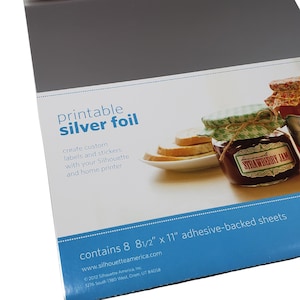 Silver Foil Printable Label Sheets - Silver Adhesive Labels - Full Sticker Sheets - Full Sheet Labels - Printable Label Sheets - DIY Sticker