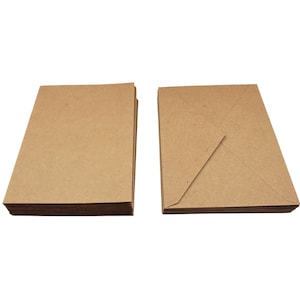 25 cartes Kraft - Cartes vierges de 5 x 7 pouces - Cartes de voeux vierges - Jeu de fabrication de cartes - Jeu de cartes Kraft - Cartes vierges avec enveloppes - Jeu de cartes DIY