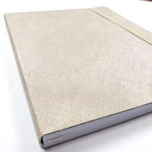 Faux Leather Notebook - Blank Notebook - Shimmer Notebook - Blank Planner - Dot Grid Journal - Elastic Closure  192 Pgs - Dot Grid Planner