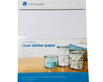 Clear Label Sheets - Clear Adhesive Labels - Full Sticker Sheets - Full Sheet Labels for Printing - Glossy Clear Label Sheets - DIY Stickers