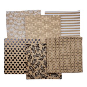 Folien-Kraft Papier - Scrapbook Papier - Dekorpapier - Gemustertes Papier - Schwarz und Weiß Kraft Papier - 6 "x6" - 40 Seiten ."