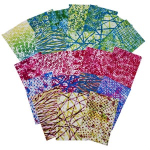 Papier imprimé 4 x 6 - arrière-plan imprimé - cartes faites à la main - base de carte imprimée au gel - éphémères imprimés au gel - arrière-plan imprimé gel - 20 cartes