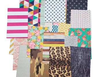 Pattern Label Sheets - Adhesive Paper - 4x6 Paper - Sticker Sheets - Scrapbook Paper - Adhesive Sheets - Junk Journal - Embellishment Sheets