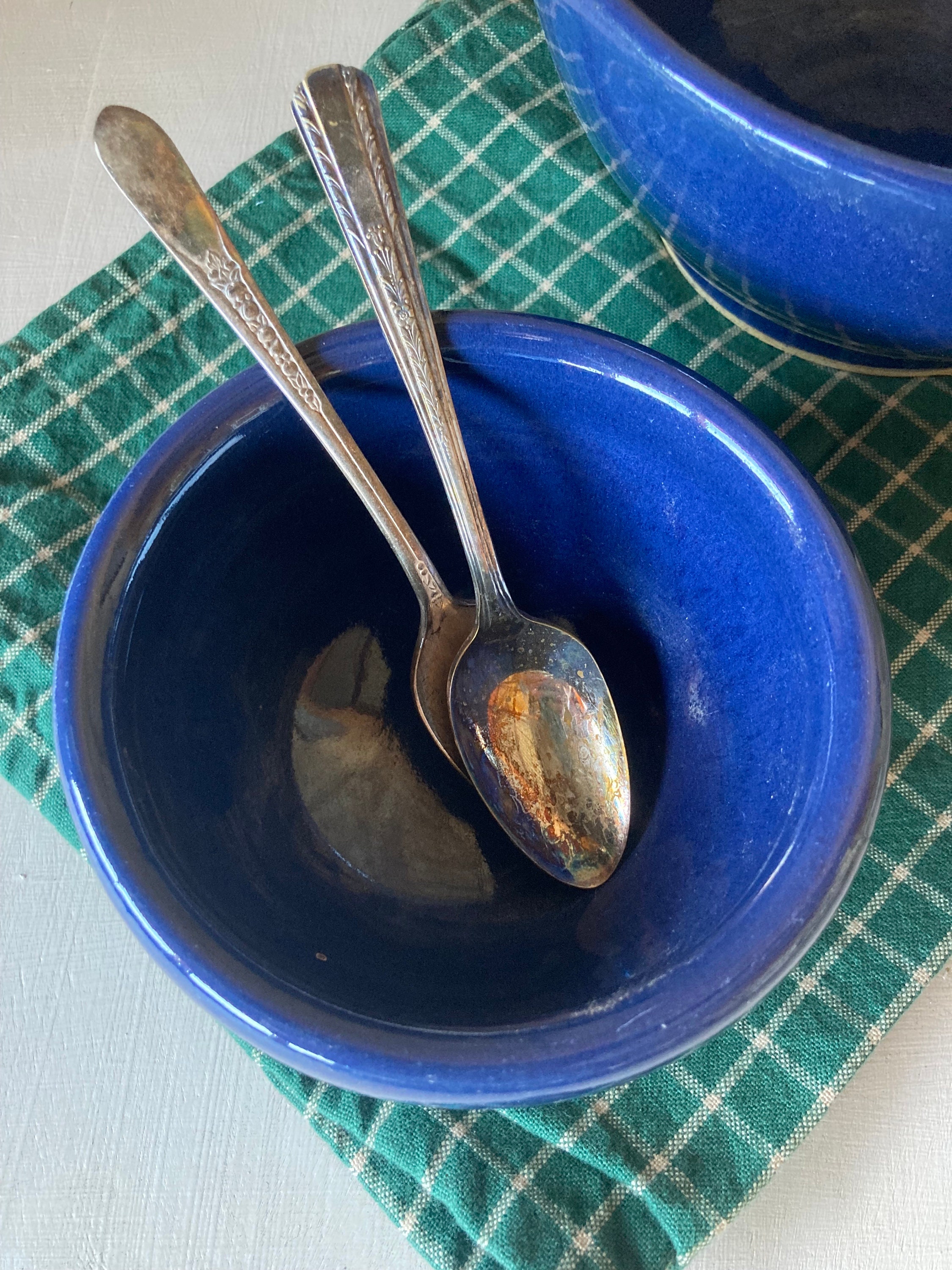 青い陶器のボウル - Etsy 日本