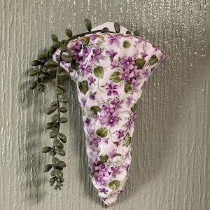 Purple floral wall pocket
