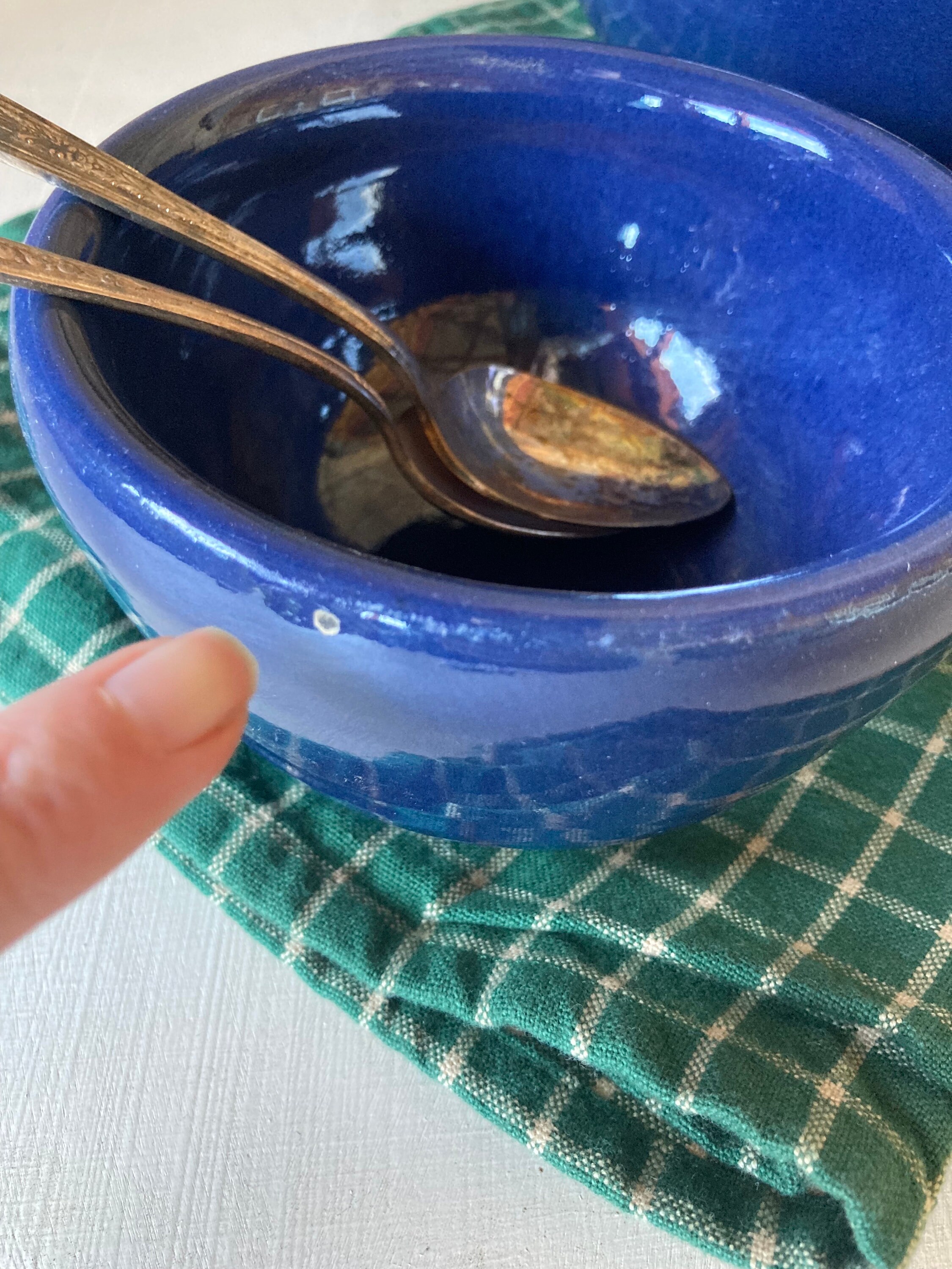 青い陶器のボウル - Etsy 日本