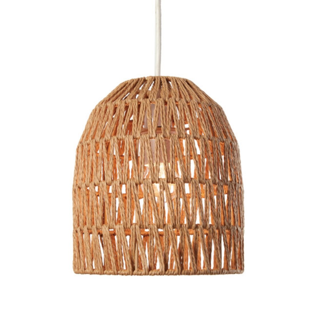 Natural Wicker Light Shade, Boho Style Nursery Light Shade, Hanging