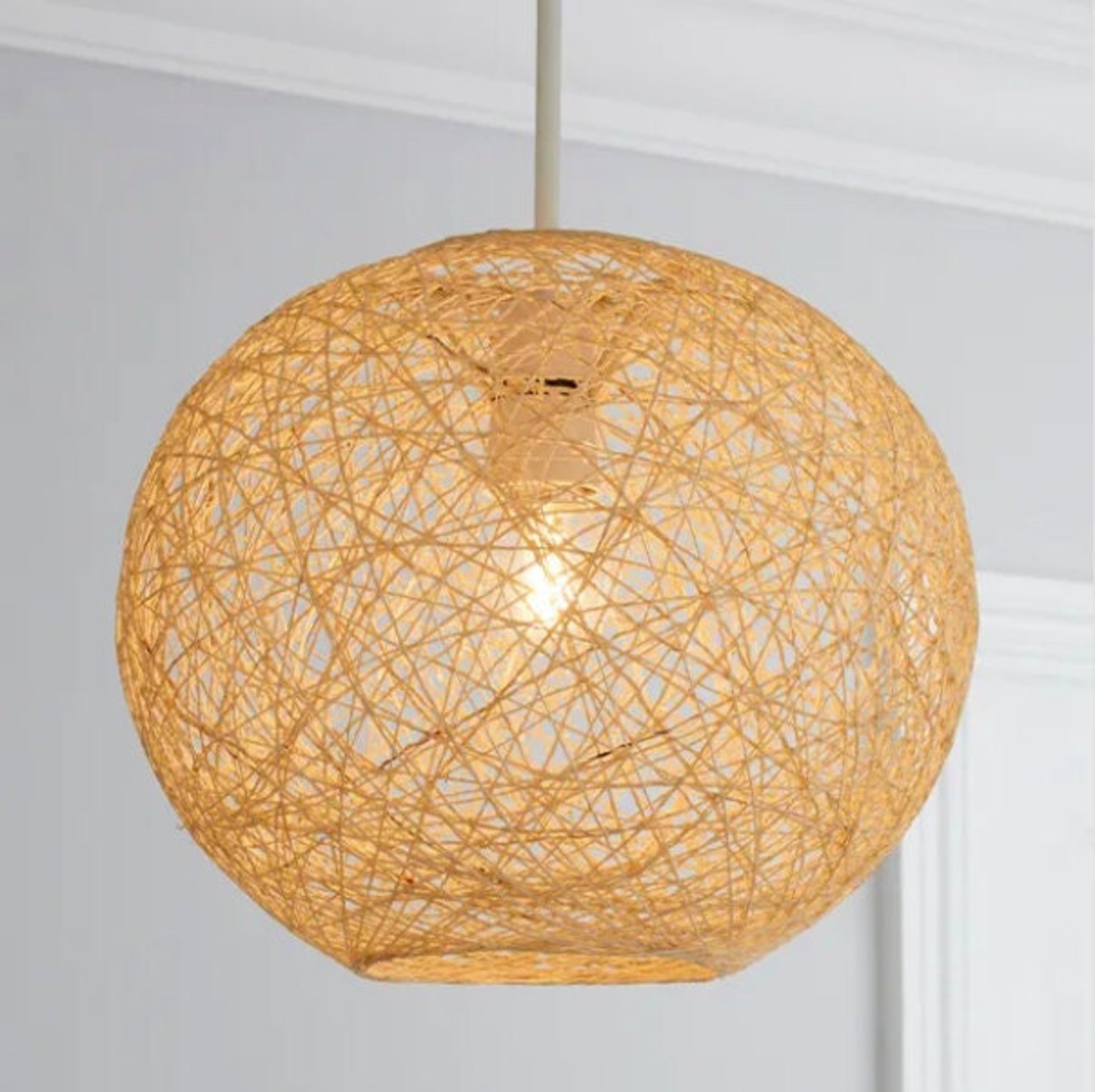 Natural Easy Fit Pendant Ceiling Light Boho Light Shade Etsy UK