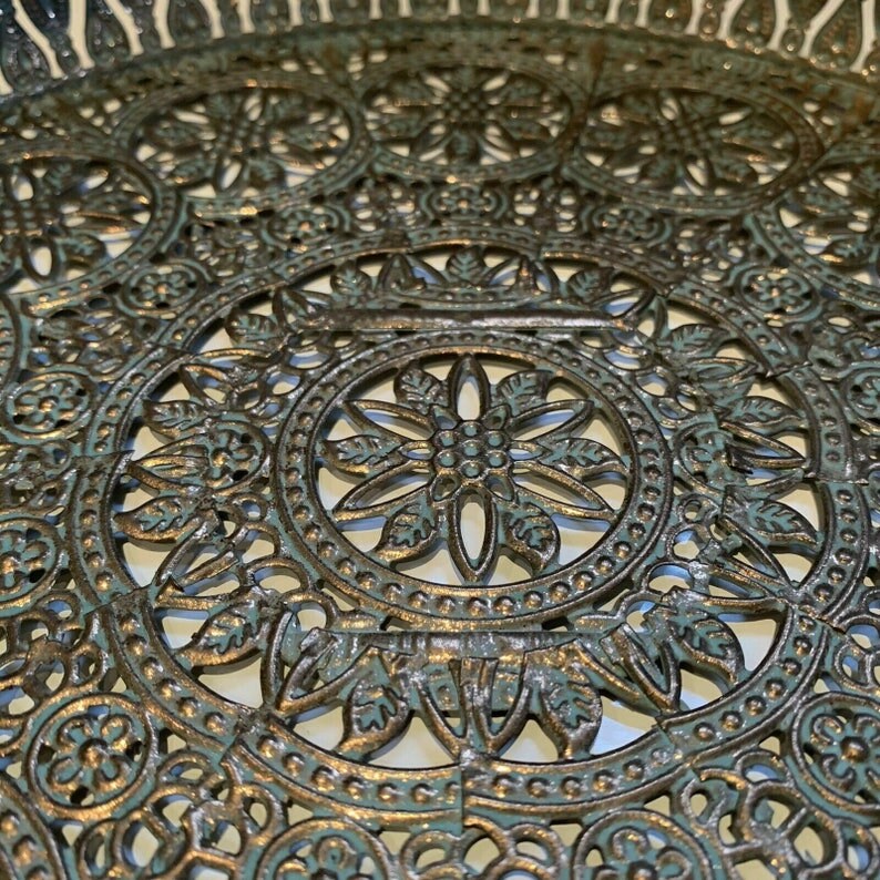 Vintage Gold Tray Large Antique Gold Metal Serving Tray With Etsy UK