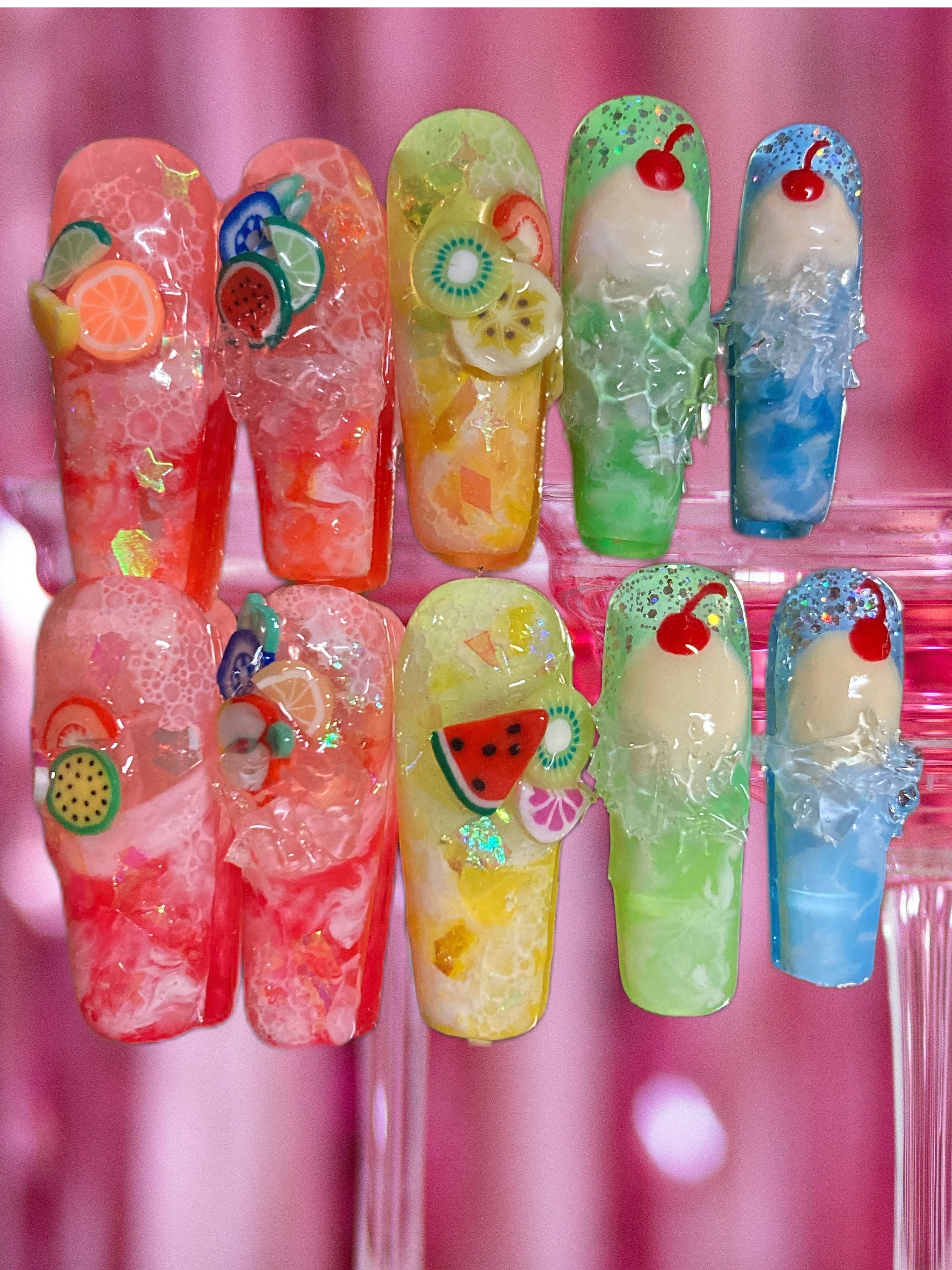 30pcs Multi-Shapes Resin Nail Art Cham 3D Kawaii Luxury Designer