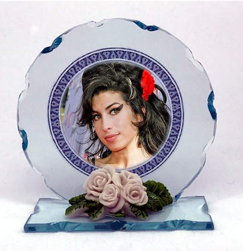 Amy Winehouse, Back to Black, Rehab, Photo Cut Glass Round Plaque