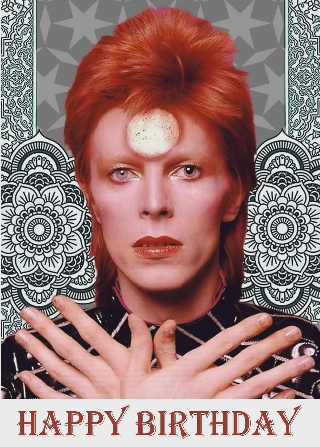 David Bowie Personalized Birthday Greetings Card by CELLINI DESIGNS - Etsy