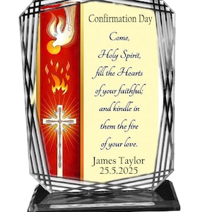 Personalised Confirmation Holy Spirit Prayer plaque Commemorative Christian Cellini Plaques