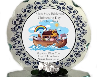 Personalised Christening Day Cut Glass Plaque, Boy or Girl, by Cellini Plaques