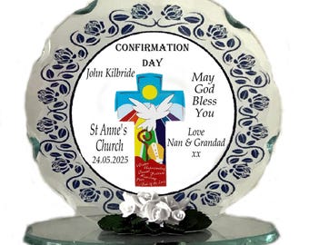 Personalisierte Bestätigung Plaque Gedenk Christian Cross Design Cellini Plaques