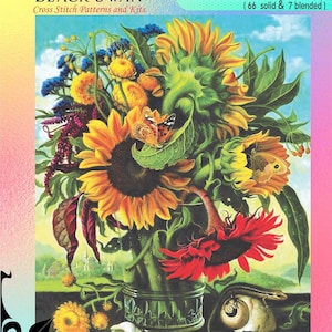 Sunflower Arrangement Flowers - Chart Counted Cross Stitch Pattern Needlework craft PDF