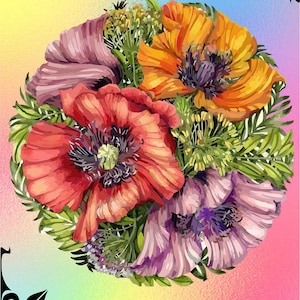 Spring Soul Chrysanthemum Flowers  - Chart Counted Cross Stitch Pattern Needlework craft PDF