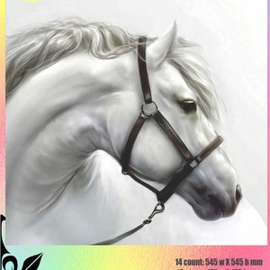 White Elegance Pferd - Stickvorlage Zählmuster PDF