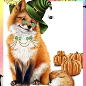 Halloween Party Katze mit Wollknäuel Katze & Schmetterling Wildtier - Stickvorlage Zählmuster PDF