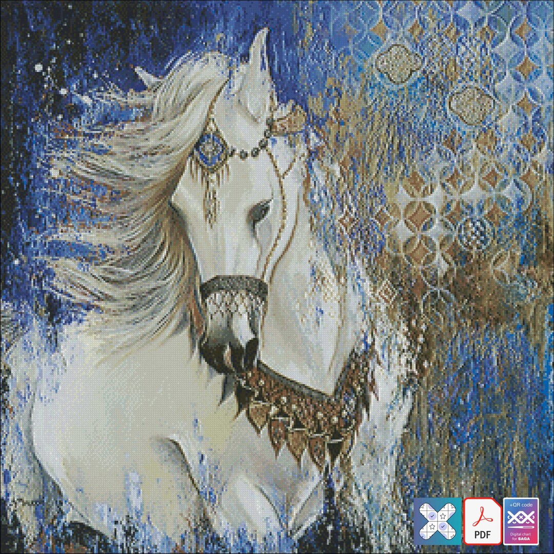 White Horse DIGITAL DOWNLOAD Counted Cross Stitch Pattern PDF - Etsy